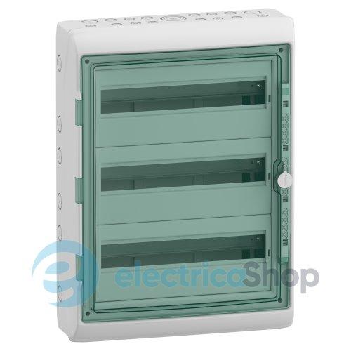 Шафа накладна, 54 мод (3ряд/18мод.) прозорі дверцята, ІР65 Kaedra Schneider Electric 13986