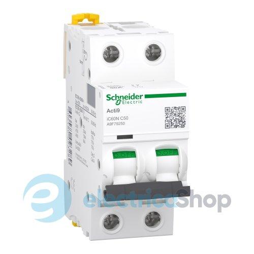 Автоматичний вимикач 2-п, 10A, B, 6кА, iC60N Acti9, Schneider Electric A9F78210