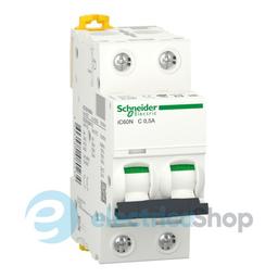 Автоматичний вимикач 2-п, 1A, B, 6кА, iC60N Acti9, Schneider Electric A9F73201