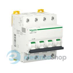 Автоматичний вимикач 4-п, 50A, C, 6кА, iK60 Acti9, Schneider Electric A9K24450