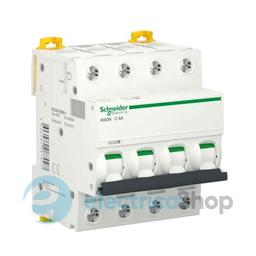 Автоматичний вимикач 4-п, 6A, C, 6кА, iK60 Acti9, Schneider Electric A9K24406