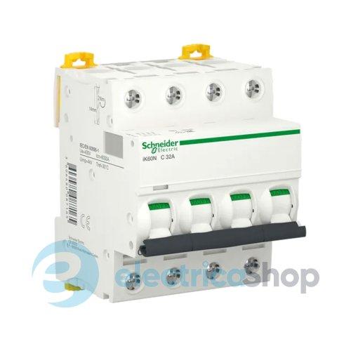 Автоматичний вимикач 4-п, 32A, C, 6кА, iK60 Acti9, Schneider Electric A9K24432