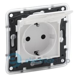 Розетка із з/к та кришкою IP44 16А, 250 В автоматичні клеми Legrand NILOE STEP 863123 колір білий