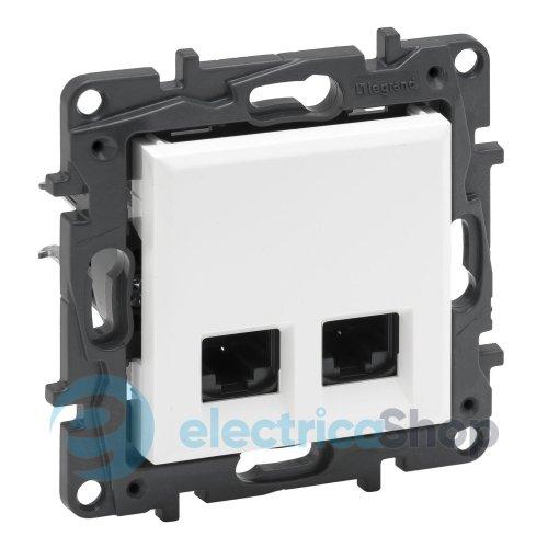 Розетка комп'ютерна 2XRJ45 CAT5e UTP Legrand NILOE STEP 863160 колір білий