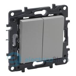 Вимикач кнопковий 2-кл. для серії Niloe Step Legrand 863312 алюміній