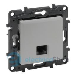 Розетка комп'ютерна RJ45 CAT6 FTP Legrand NILOE STEP 863361 колір алюміній