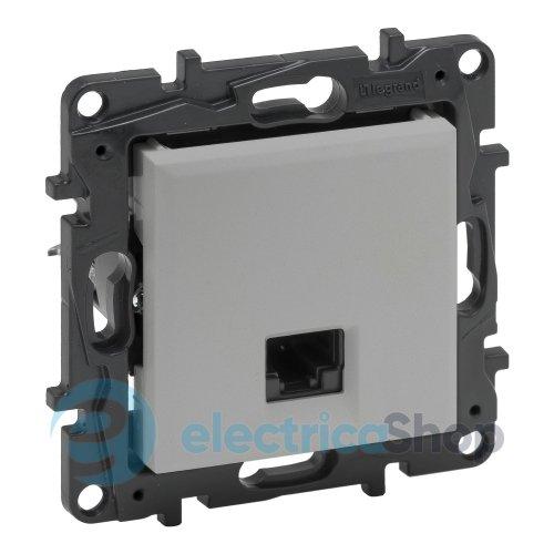 Розетка комп'ютерна RJ45 CAT6 FTP Legrand NILOE STEP 863361 колір алюміній