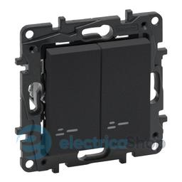 Вимикач з підсв. 2-кл. для серії Niloe Step Legrand 863415 сталь