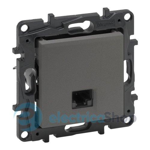 Розетка комп'ютерна RJ45 CAT6 FTP Legrand NILOE STEP 863461 колір cталь