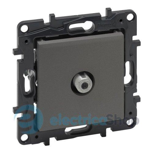 Розетка TV тип F "зірка" Legrand NILOE STEP 863475 колір cталь