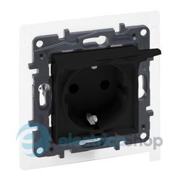 Розетка із з/к та кришкою IP44 16А, 250 В автоматичні клеми Legrand NILOE STEP 863523 колір чорний