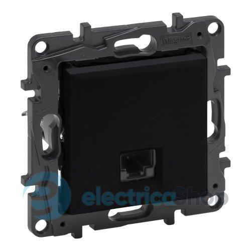 Розетка комп'ютерна RJ45 CAT5e UTP Legrand NILOE STEP 863559 колір чорний