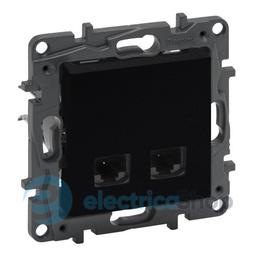 Розетка комп'ютерна 2XRJ45 CAT6 FTP Legrand NILOE STEP 863562 колір чорний