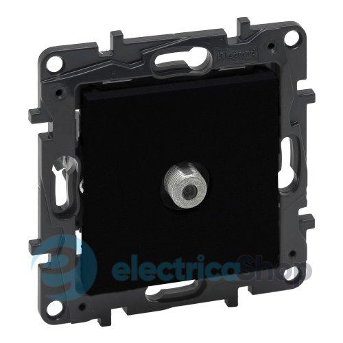 Розетка TV тип F "зірка" Legrand NILOE STEP 863575 колір чорний