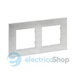 Рамка 2-постова Legrand NILOE STEP 863892 колір фактурний алюміній