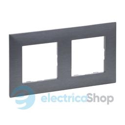 Рамка 2-постова Legrand NILOE STEP 863992 колір фактурна сталь