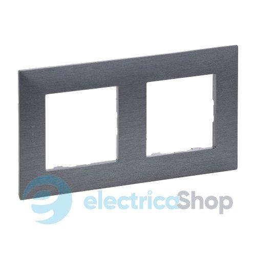 Рамка 2-постова Legrand NILOE STEP 863992 колір фактурна сталь