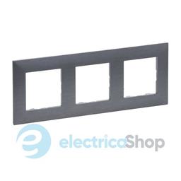 Рамка 3-постова Legrand NILOE STEP 863993 колір фактурна сталь