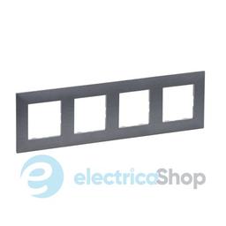 Рамка 4-постова Legrand NILOE STEP 863994 колір фактурна сталь