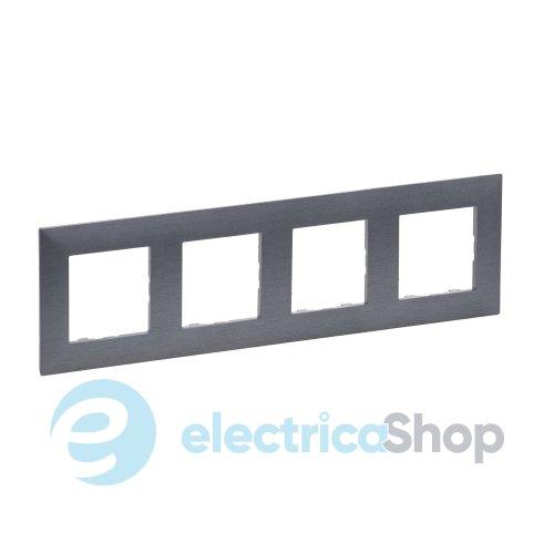 Рамка 4-постова Legrand NILOE STEP 863994 колір фактурна сталь