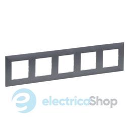 Рамка 5-постова Legrand NILOE STEP 863995 колір фактурна сталь