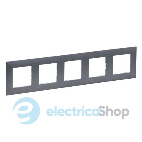 Рамка 5-постова Legrand NILOE STEP 863995 колір фактурна сталь