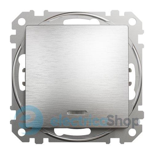 Вимикач з підсв. 1-кл. для серії Sedna Elements Schneider Electric SDD170101L алюміній матовий