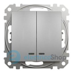 Вимикач з підсв. 2-кл. для серії Sedna Design Schneider Electric SDD113105L алюміній