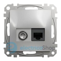 Розетка RJ45 категорія 6 UTP -TV SE Sedna Design SDD113469T алюміній