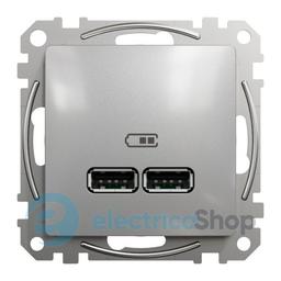 Розетка USB тип A+A 2,1A SE Sedna Design SDD113401 алюміній