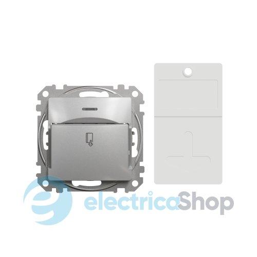 Вимикач 1картковий (готельний) для серії Sedna Design Schneider Electric SDD113121 алюміній
