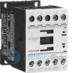 Контактор корпусний 3P + 1НЗ, 230В-АС, 9А AC-3, Hager EV00901C