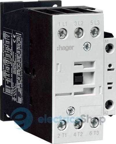 Контактор корпусний 3P + 1НВ, 230В-АС, 25А AC-3, Hager EV02510C