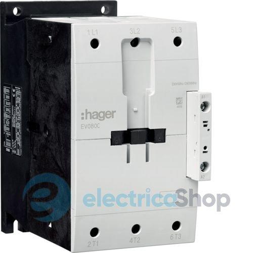 Контактор корпусний 3P, 230В-АС, 80А AC-3, Hager EV080C