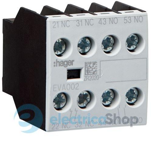 Додатковий контакт 2НВ+2НЗ для EV007-10…EV038-10, EVN022…EVN045, EVL014…EVL027, Hager EVA002