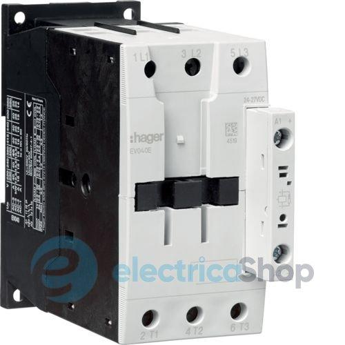 Контактор корпусний 3P, 24В-DС, 40А AC-3, Hager EV040E