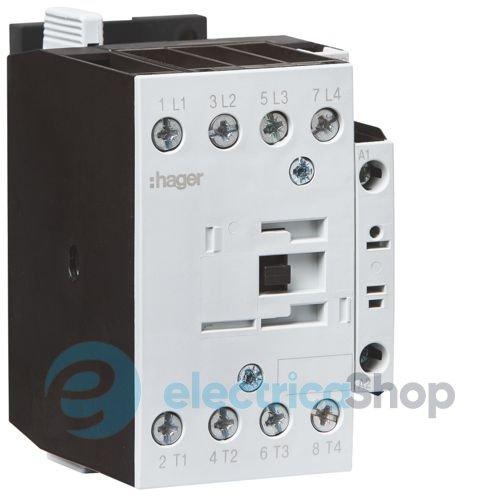 Контактор корпусний 4P + 1НВ, 230В-АС, 45А AC-1, Hager EVN04510C
