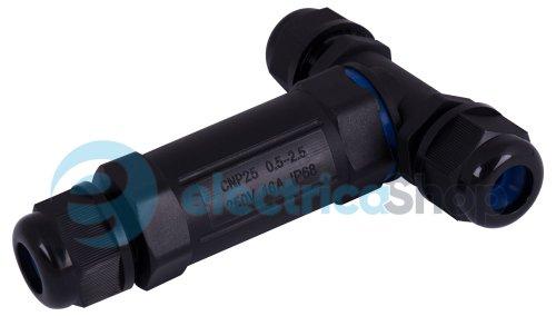 З'єднувач кабельний водонепроникний Т-подібний 3x0,5-2,5mm2, e.wcc.cnp25t, IP68 E.Next