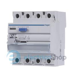 Дифреле 4P, 6kA, 63A, 100mA, A, S, Hager CNA463D