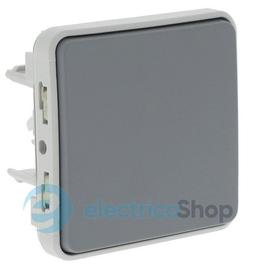 Механізм кнопки 1-кл 10А IP55 «Legrand» Plexo — 69540, колір сірий
