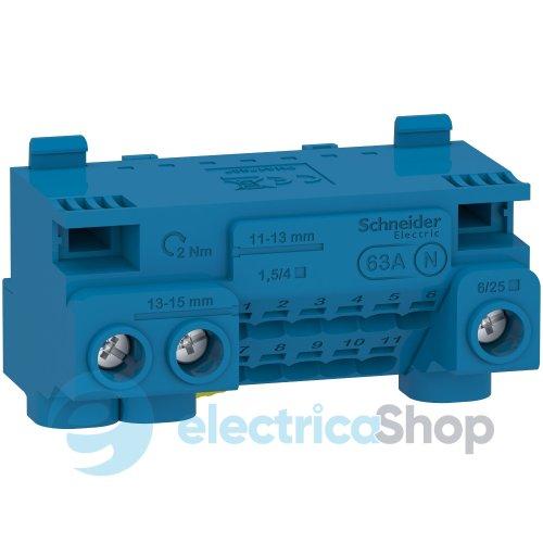 Клемний блок N, 14 виходів, 3x25 мм² + 11x4 мм², Schneider Electric LGYT1N14