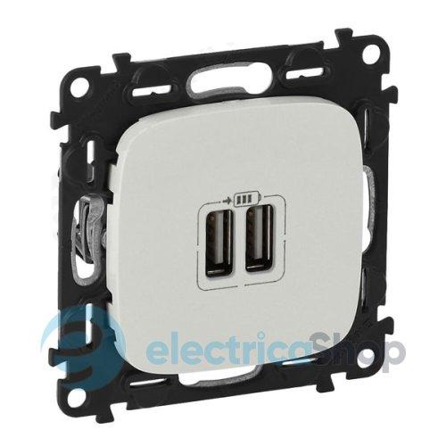 Розетка 2-а USB для зарядки Valena ALLURE 754999 перлина
