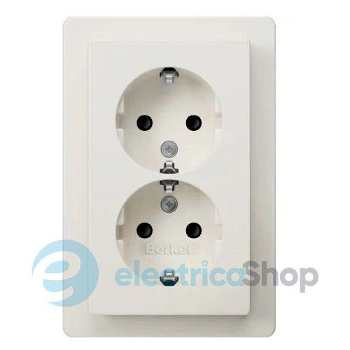 Розетка 2X із з/к 16А/250В, захист контактів, цільна, Berker 47596099 Q.3 полярна білизна