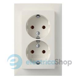 Розетка 2X із з/к 16А/250В цілісна S.1 Berker 47741909 полярна білизна-matt