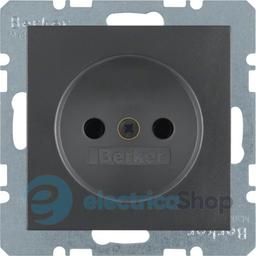 Розетка без з/к 16А/250В захист контактів S.1 Berker 6167331606 антрацит