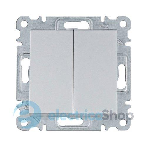 Вимикач кнопковий 2-кл. для серії Lumina Hager WL0142 срібло