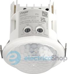 Датчик руху 360°, 1НВ контакт, 10A AC1/230V~, виявлення Ø10м, EER501 Hager, внутрішній монтаж
