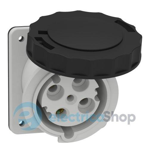 Розетка панельна кутова 63А 3P+E, 6г, 480-500V/AC IP67, SE Kaedra Box 81285