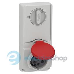 Розетка UNIKA з вимикачем та блокуванням 16A 3P+N+E, 6г, 380-415V/AC IP44, SE Kaedra Box 82136