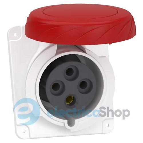 Розетка панельна кутова 32A 3P+E, 6г, 380-415V/AC, IP67, з'єднання гвинтами, SE PratiKa PKF32F734